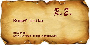 Rumpf Erika névjegykártya
